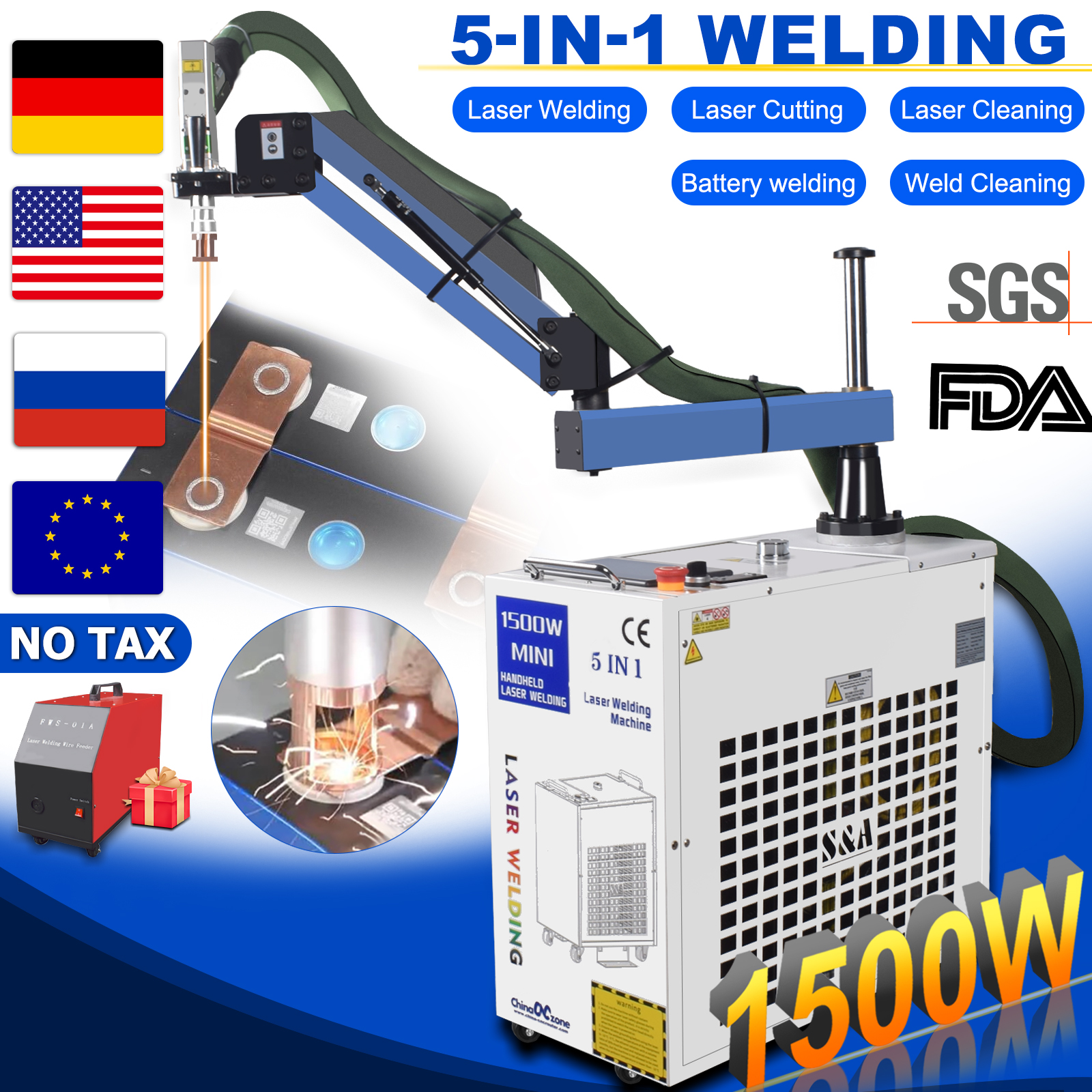 1500W 5-IN-1 Laser Welder Weld - Industrial Laser Rust Removal Machine review and price