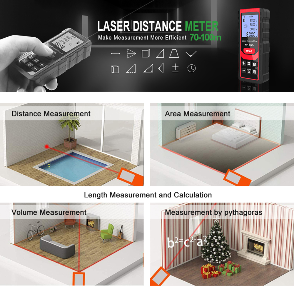 Noyafa NF-271 Laser Distance M - Industrial Laser Tape Measure review and price