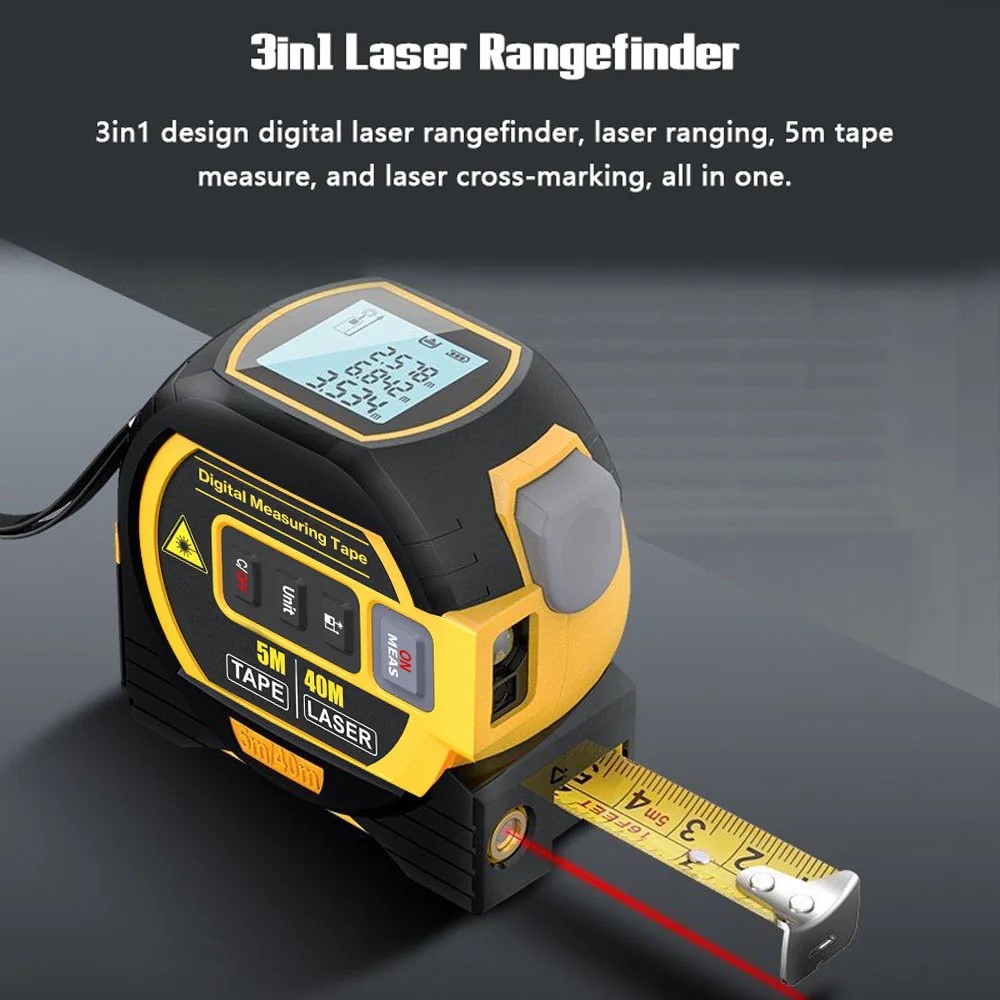 Laser Tape Measure 3 In 1 Digi - Industrial Laser Tape Measure review and price