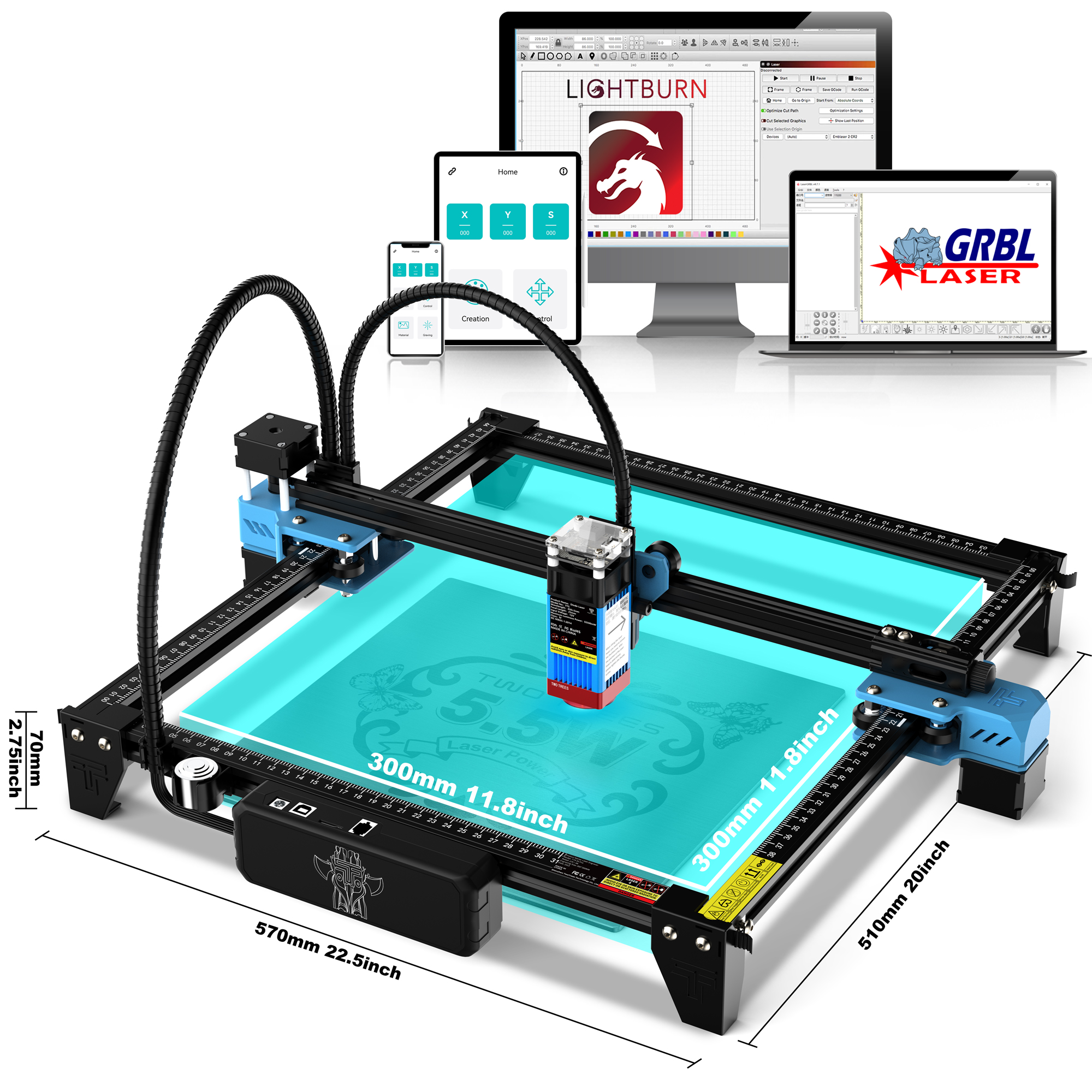 TwoTrees TTS-55 PRO CNC Laser  - Industrial Laser Technology review and price